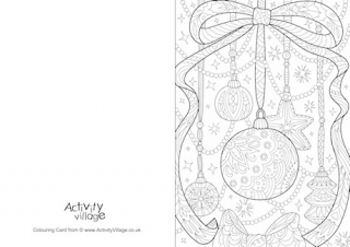 Christmas Decorations Doodle Colouring Page