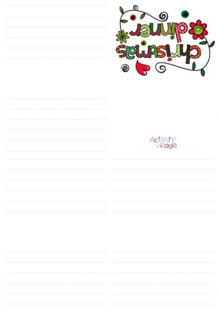 Christmas Dinner Booklet