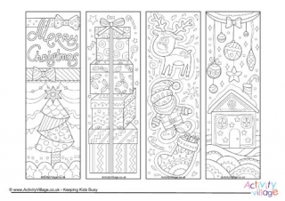 Christmas Doodle Colouring Bookmarks