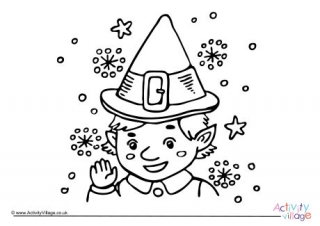 Christmas Elf Colouring Page 2