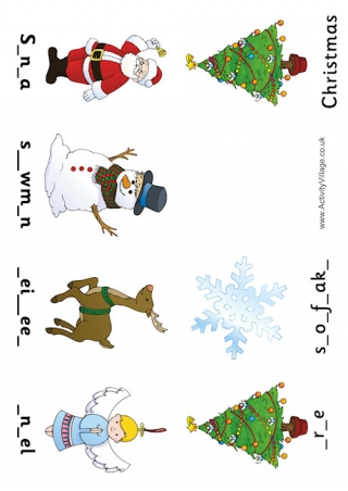 Christmas Fill In The Blanks Booklet