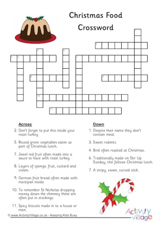 Christmas Food Crossword