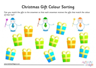 Christmas Gift Colour Sorting Worksheet