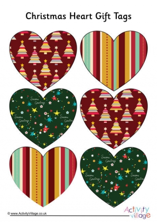 Christmas Heart Gift Tags 2
