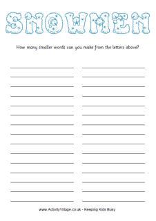 Christmas How Many Words Puzzles