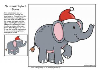 Christmas Jigsaw Elephant