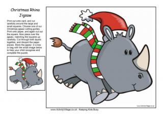 Christmas Jigsaw Rhino