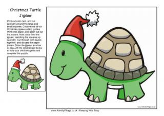 Christmas Jigsaw Turtle 