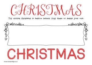 Christmas Letters Doodle Page