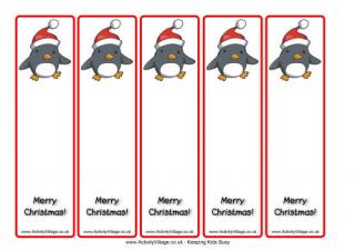 Christmas Penguin Bookmarks
