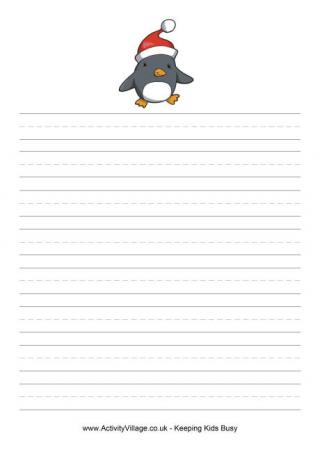 Christmas Penguin Writing Paper