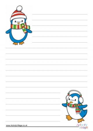Christmas Penguins Writing Paper