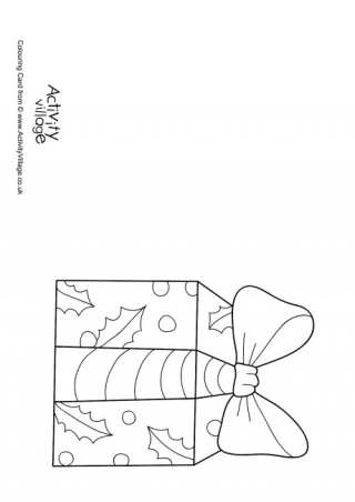 Christmas Present Colouring Card