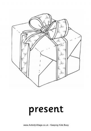 Christmas Present Colouring Page