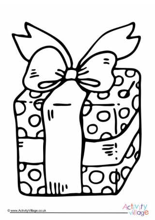 Christmas Present Colouring Page
