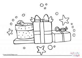 Christmas Presents Colouring Page 2