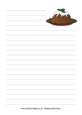 Christmas Pudding Writing Paper