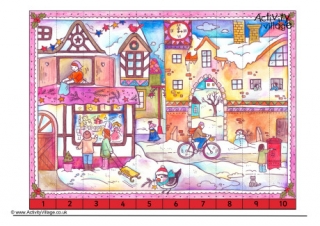 Christmas Scene Counting Jigsaw