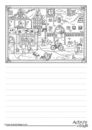 Christmas Scene Story Paper