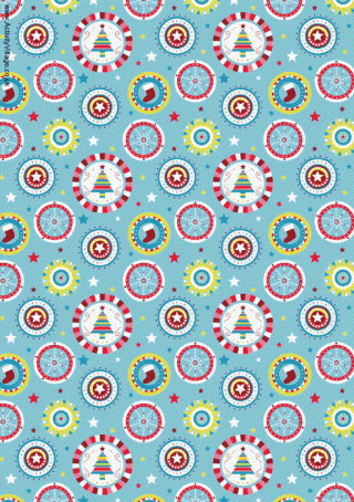 Christmas Scrapbook Paper - Modern Circles