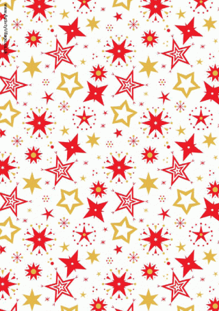 Christmas Scrapbook Paper - Red Stars