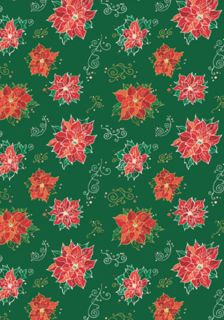Christmas Scrapbook Paper - Poinsettias