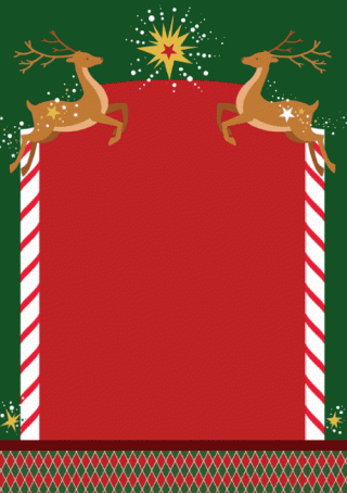 Christmas Scrapbook Paper - Reindeer Frame