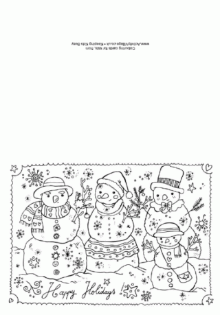 Christmas Snowmen Colouring Card