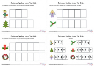 Christmas Spelling Grids