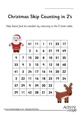 Christmas Stepping Stones - Skip Counting by 2