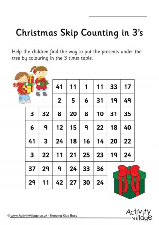 Christmas Stepping Stones - Skip Counting by 3
