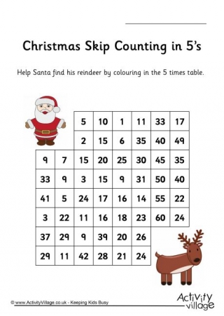 Christmas Stepping Stones - Skip Counting by 5