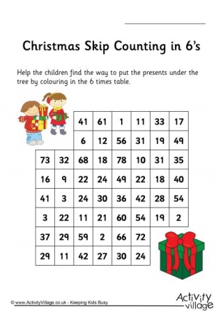 Christmas Stepping Stones - Skip Counting by 6