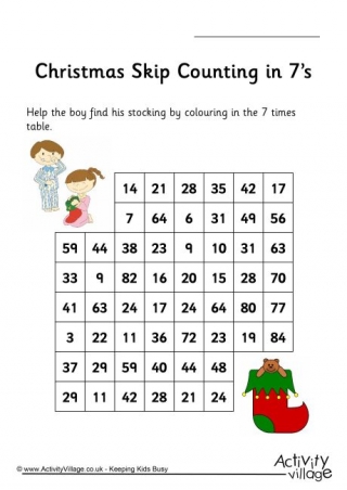 Christmas Stepping Stones - Skip Counting by 7