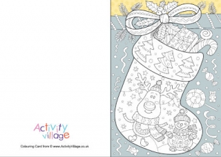 Christmas Stocking Colour Pop Colouring Card