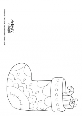 Christmas Stocking Colouring Card