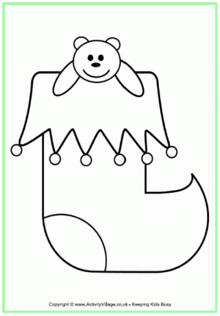 Christmas Stocking Colouring Page 2