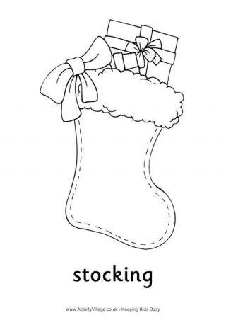 Christmas Stocking Colouring Page