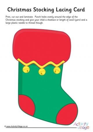 Christmas Stocking Lacing Card