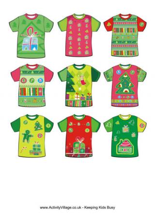 Christmas T-Shirt Sorting and Matching Game