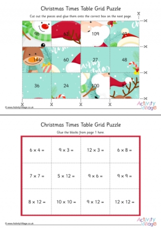 Christmas Times Table Grid Puzzle