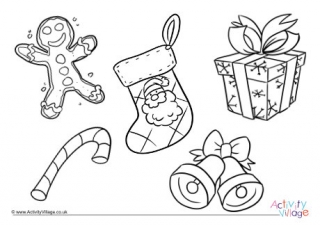 Christmas Traditions Colouring Page
