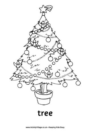 Christmas Tree Colouring Page
