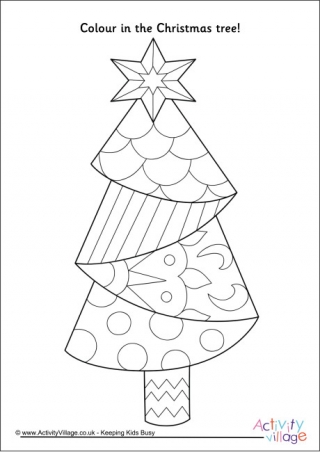 Christmas Tree Colouring Page 4