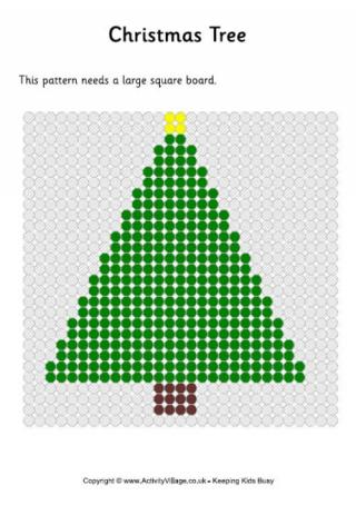 Christmas Tree Fuse Bead Pattern (Simple)