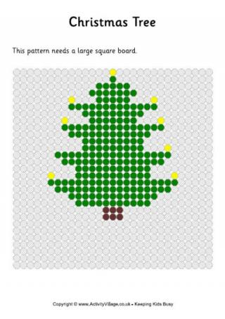 Christmas Tree With Candles Fuse Bead Pattern
