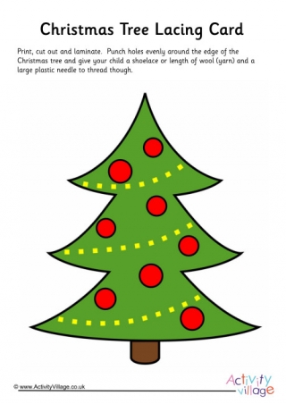 Christmas Tree Lacing Card