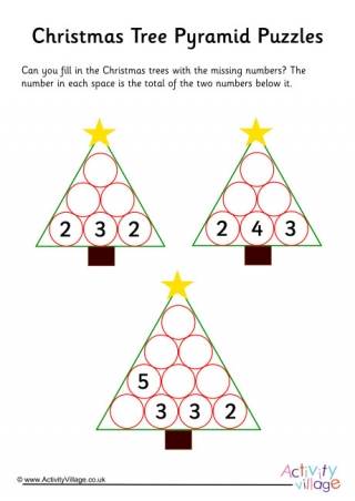 Christmas Tree Pyramid Puzzles