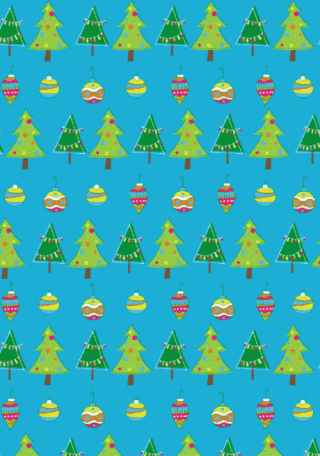 Christmas Tree Scrapbook Paper - Blue