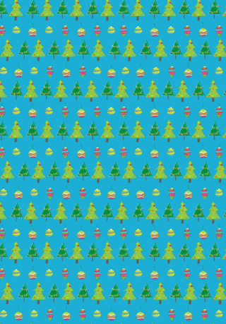 Christmas Tree Scrapbook Paper - Blue - Small